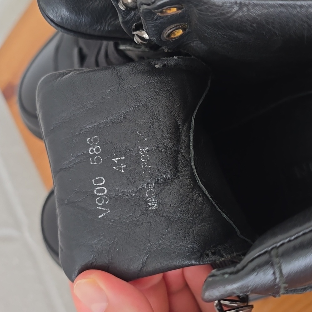 Versace Collection Black Leather Medallion High Top Sneakers Size 41 - Picture 5 of 13